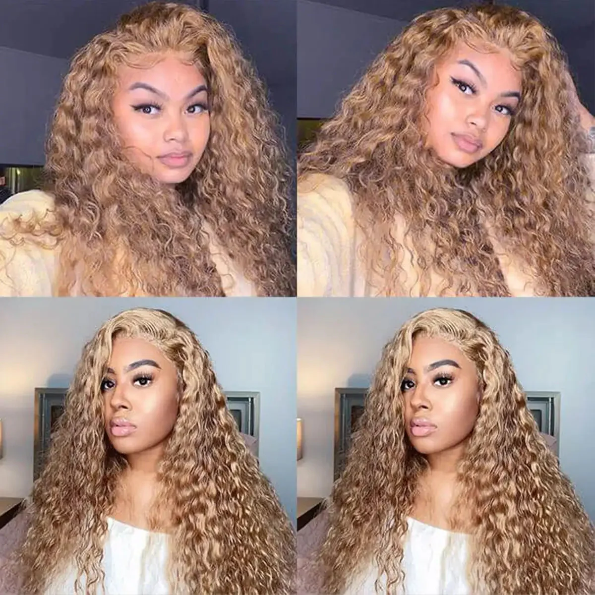 Dorsanee #27 Honey Blonde 13x4 Lace Frontal Water Wave Human Hair Wig - Image 6