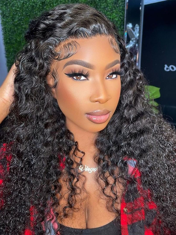 28 Inch = $199 | Dorsanee Long Curly Hair 13x4 HD Lace Frontal Wig Thick Jerry Curly Hair Wigs - Image 3