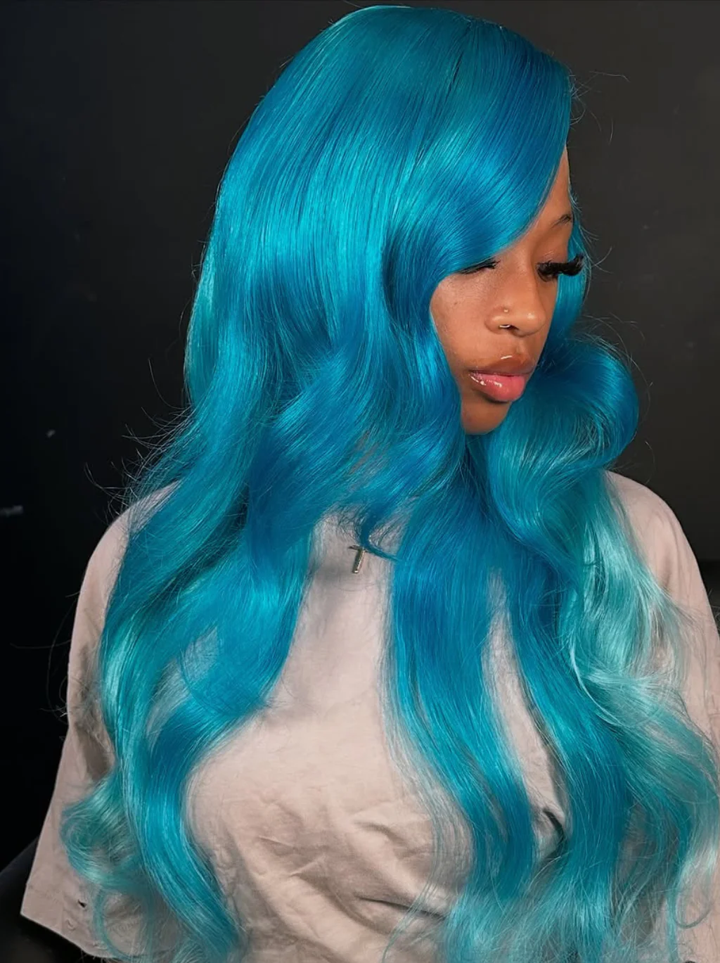Dorsanee 200 Density Pastel Green 13x4 Lace Front Straight Body Wave Human Hair Wigs - Image 3