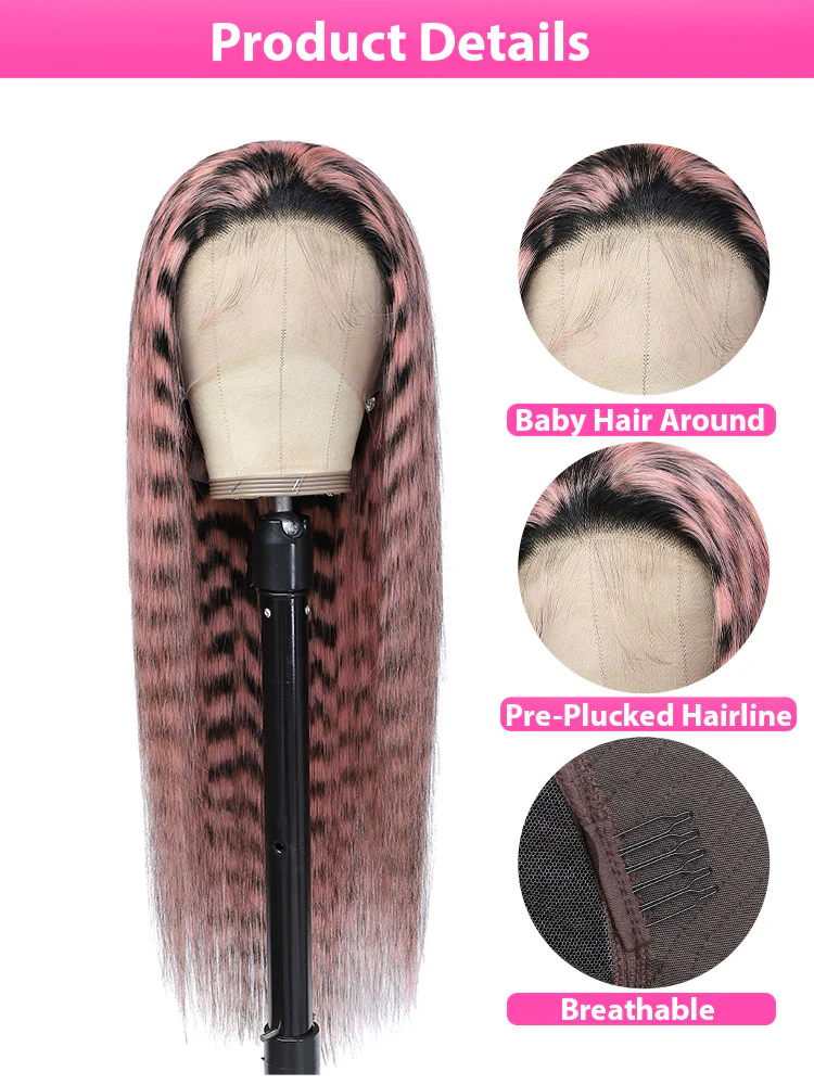 Dorsanee Rosebrown Black Leopard 200 Density 13x4 HD Lace Frontal Straight Human Hair Wig - Image 3