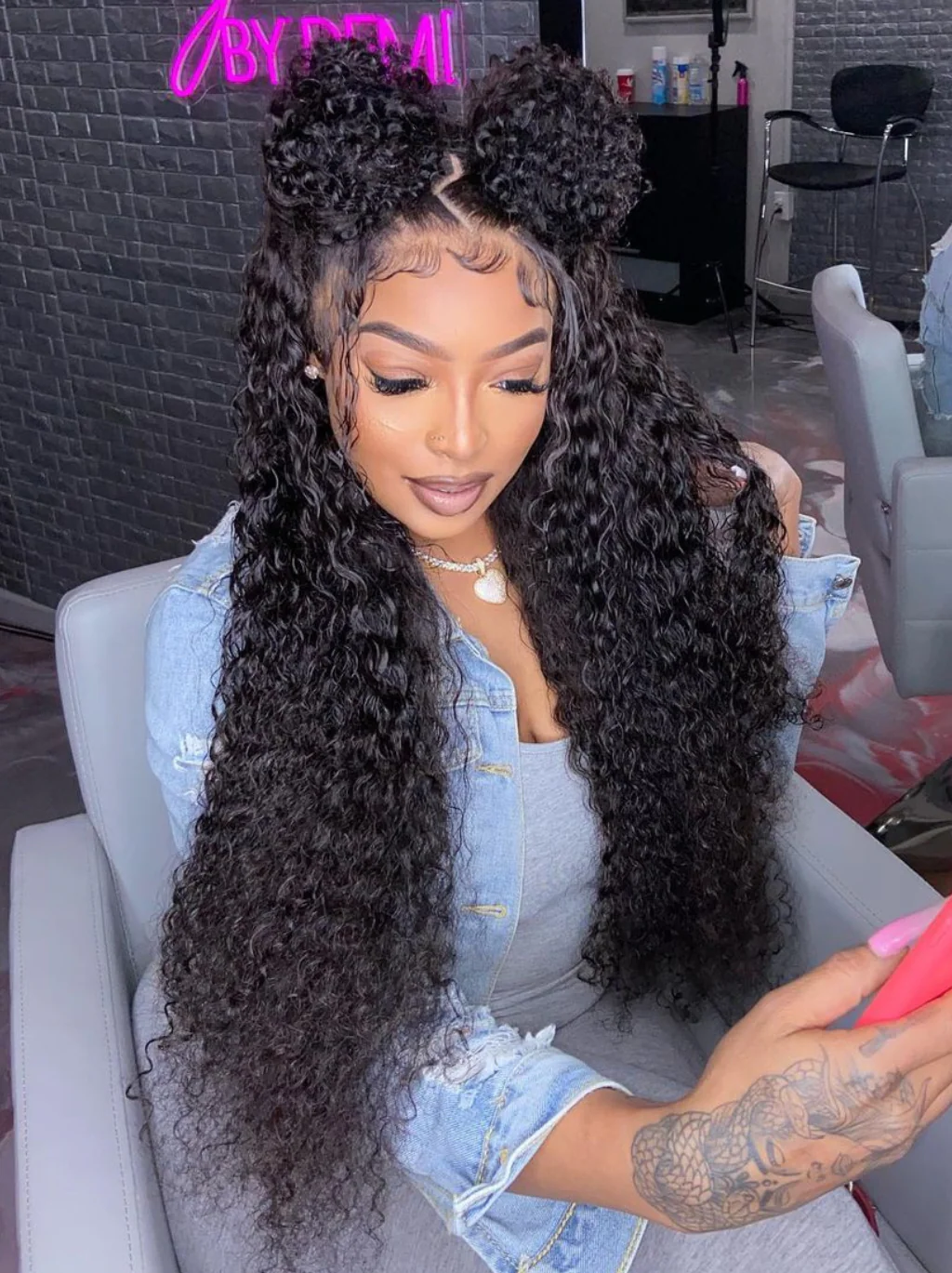 Dorsanee 250 Density 360 Full Lace Frontal Wet and Wavy Human Hair Weave Wigs - Image 2