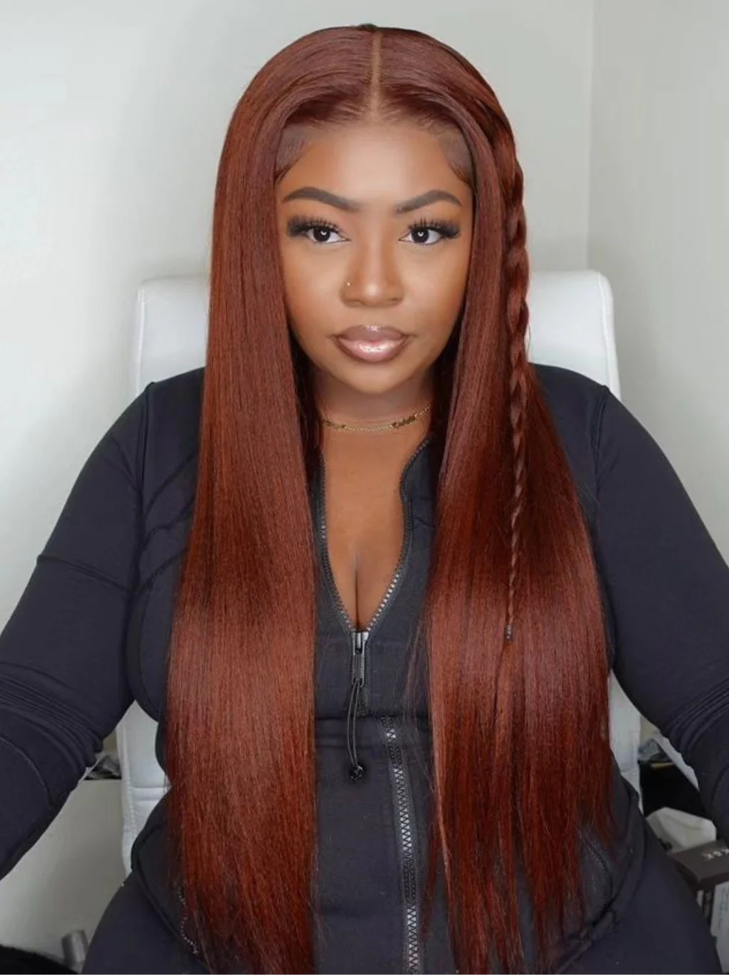 Dorsanee 250 Density Chocolate Brown 13x4 Lace Front Brownish Straight Human Hair Wigs - Image 4