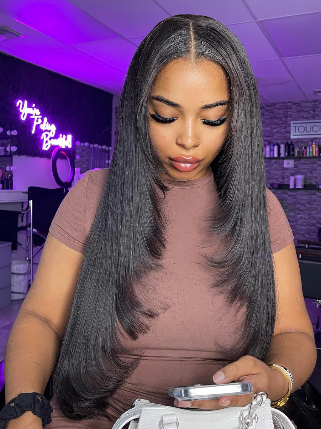 Dorsanee 250 Density Layered Cut 13x4 Lace Front Straight Human Hair Weave Wigs - Image 3