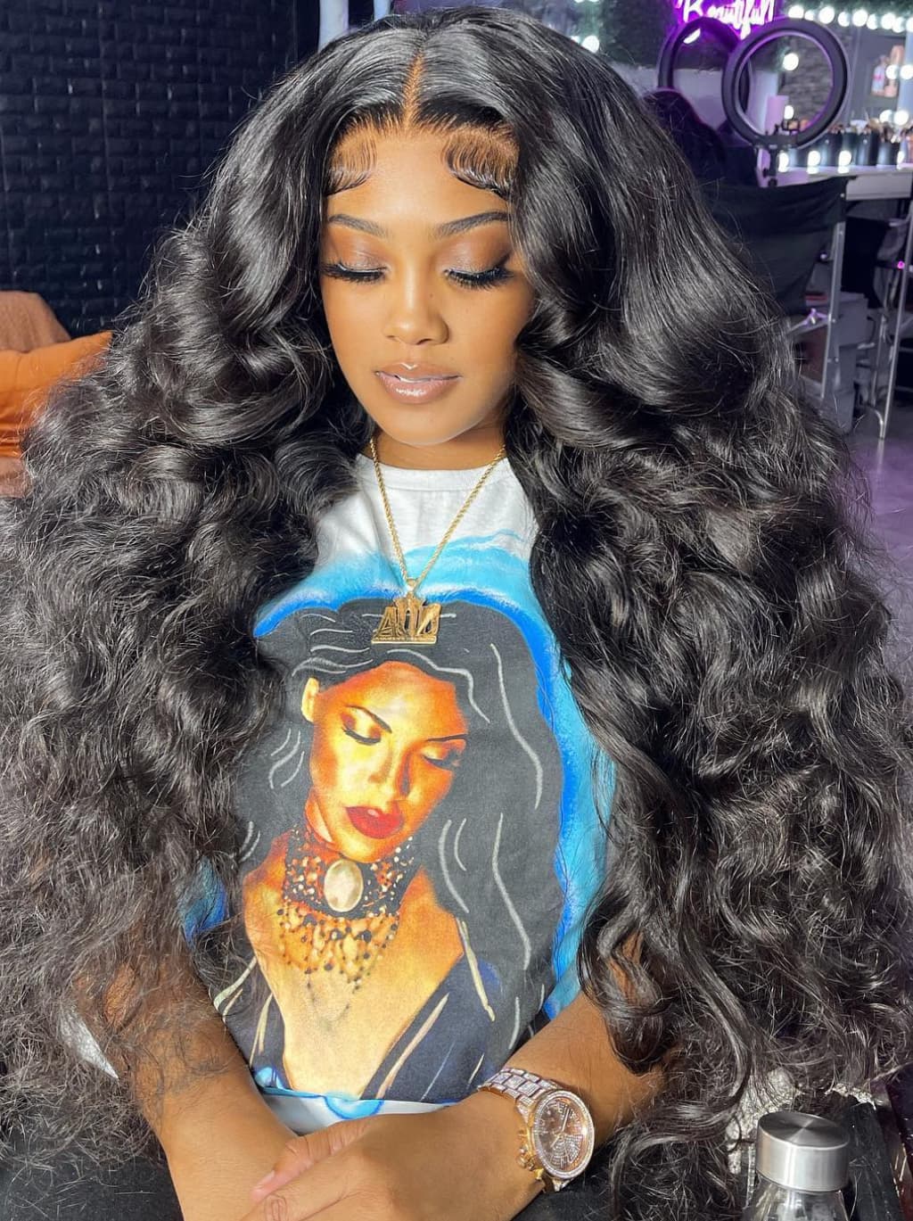 Dorsanee 300 400 Density Thick Full Volume Straight Body Wave Wand Curls 13x4 Lace Front Human Hair Wigs - Image 5