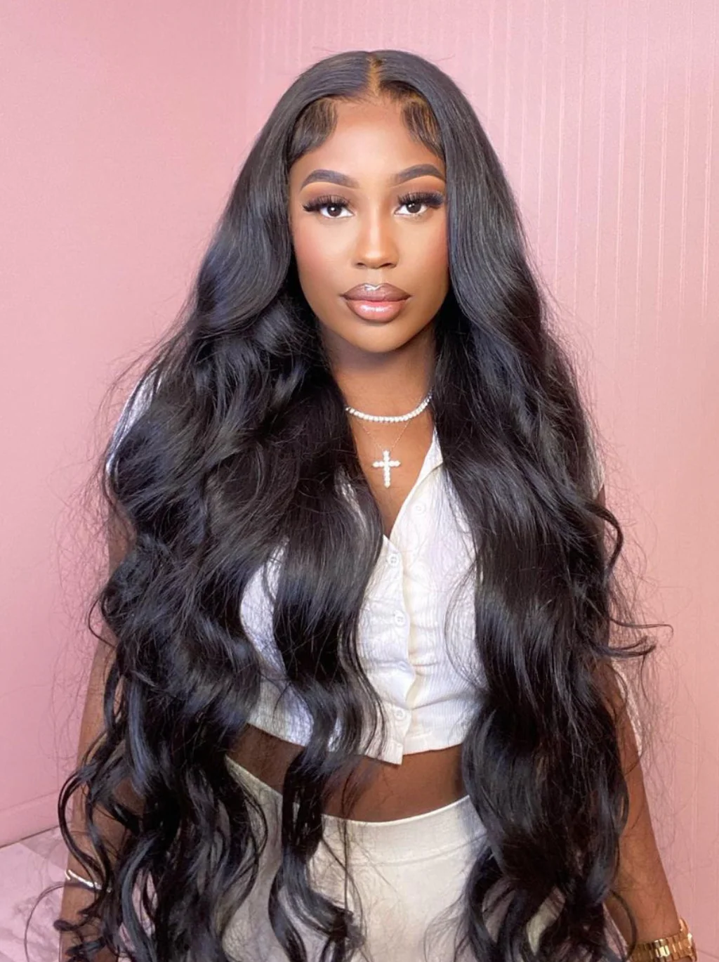 Dorsanee 42 40 38 36 34 32 30 inch 13x4 Lace Front Body Wave Human Hair Wig - Image 6