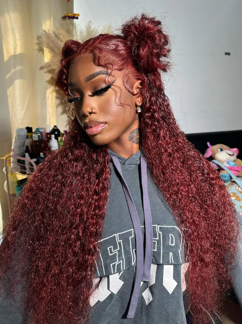 Dorsanee Auburn Reddish Brown Wet Wavy Wig 13x4 Lace Front Brownish Red Human Hair Wigs - Image 5