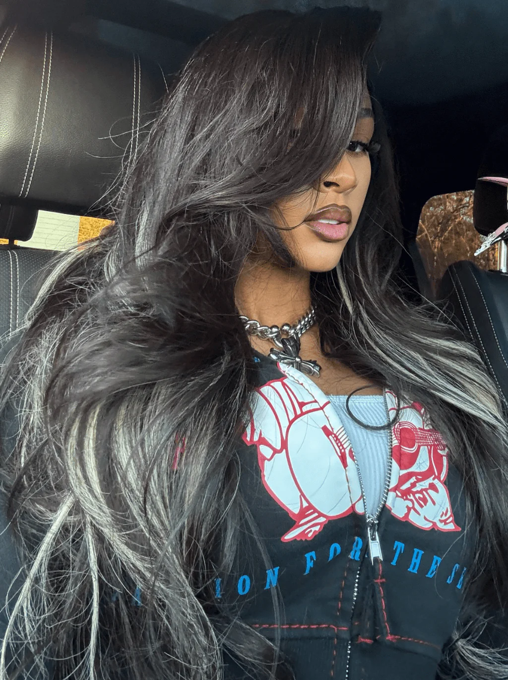 Dorsanee Balayage Ash Black Blonde Highlights Straight Body Wave Human Hair Wig - Image 3