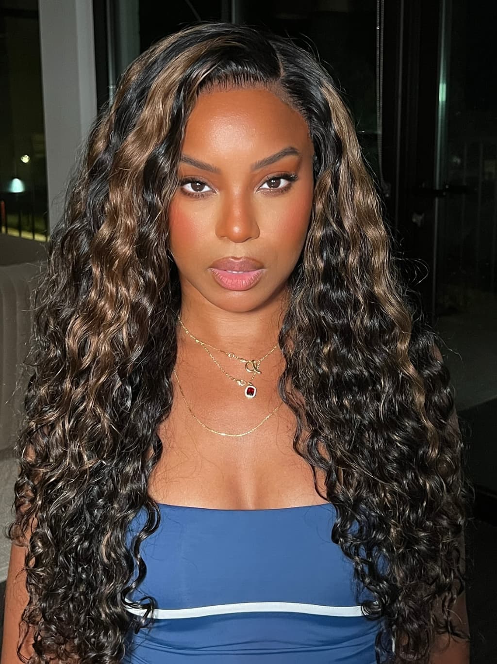 Dorsanee Balayage Brown Highlights Burmese Curly 13x4 Lace Front Human Hair Wig 250 300 Density - Image 5