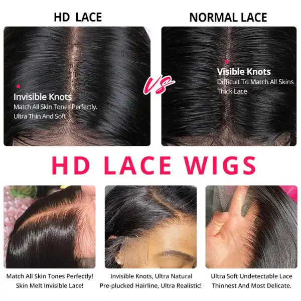Dorsanee 13x4 Lace Front Short Bob Straight Virgin Human Hair Wig - Image 3