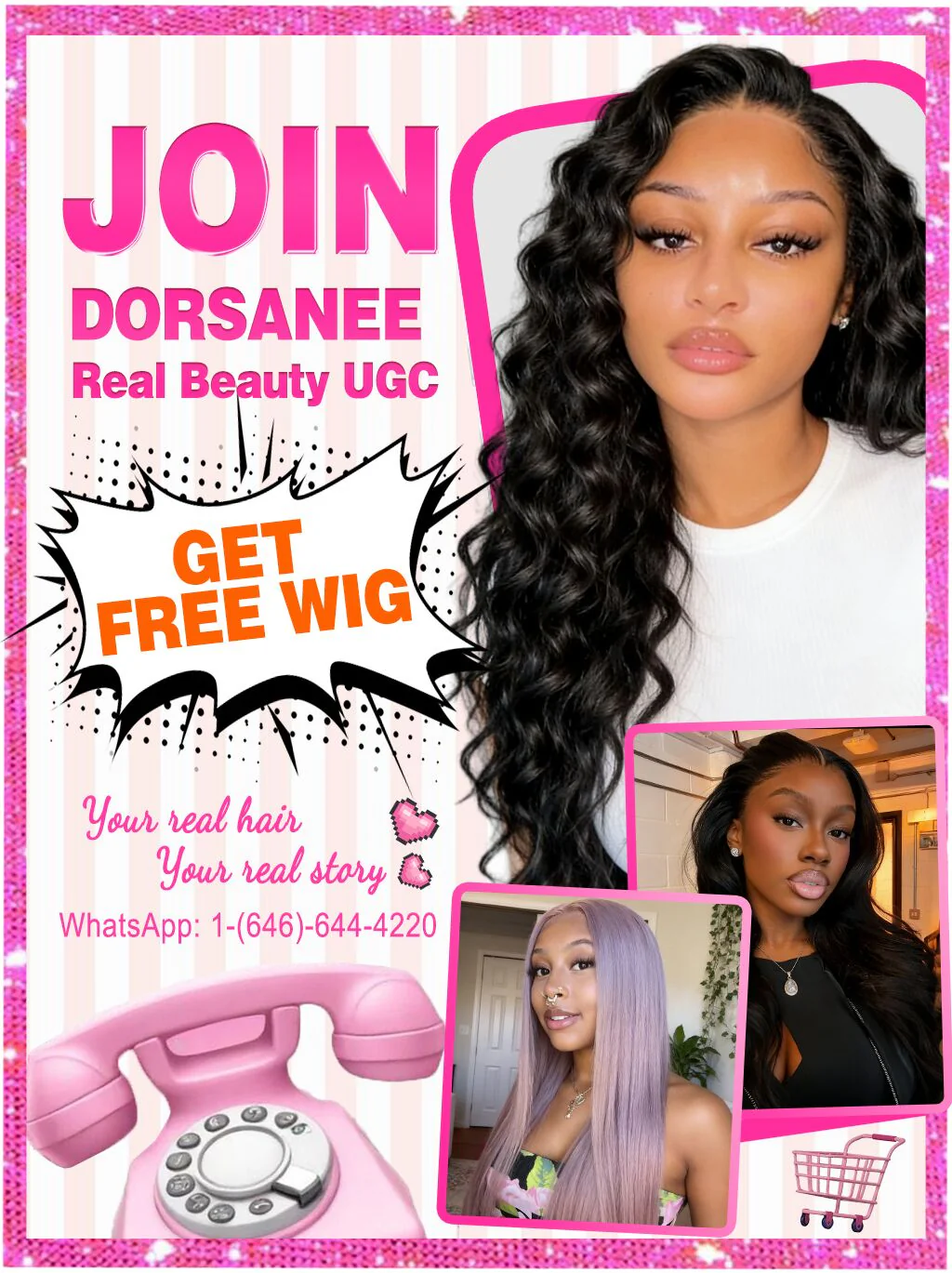 Dorsanee Body Wave 4x4 Lace Closure Human Hair Wigs Natural Black Color 250% Density - Image 7