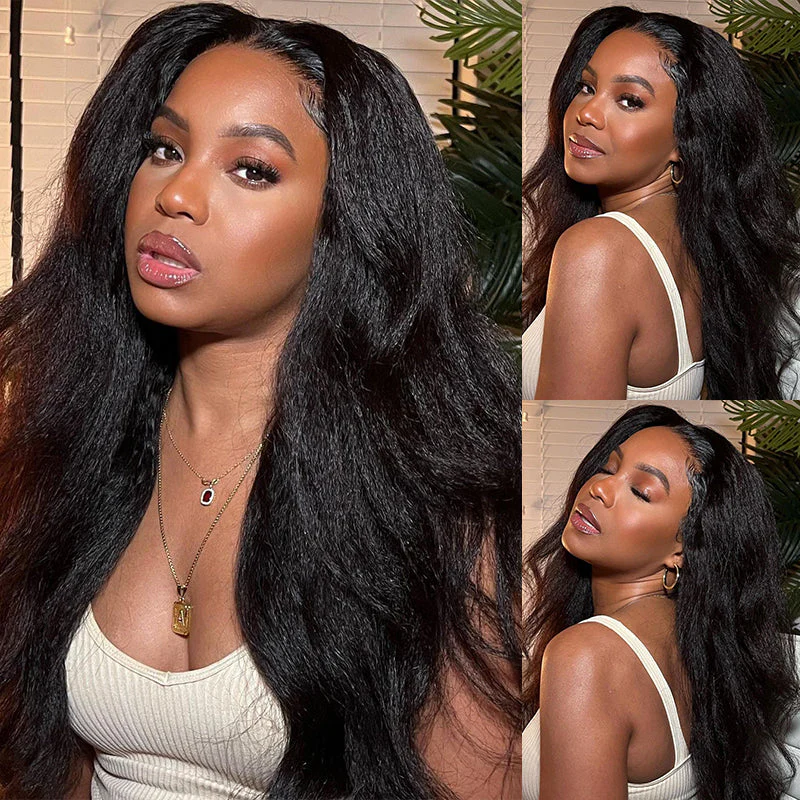 Dorsanee 250 Density  13x6 Kinky Straight Transparent Lace Front Wig 100% Virgin Human Hair Wig - Image 5