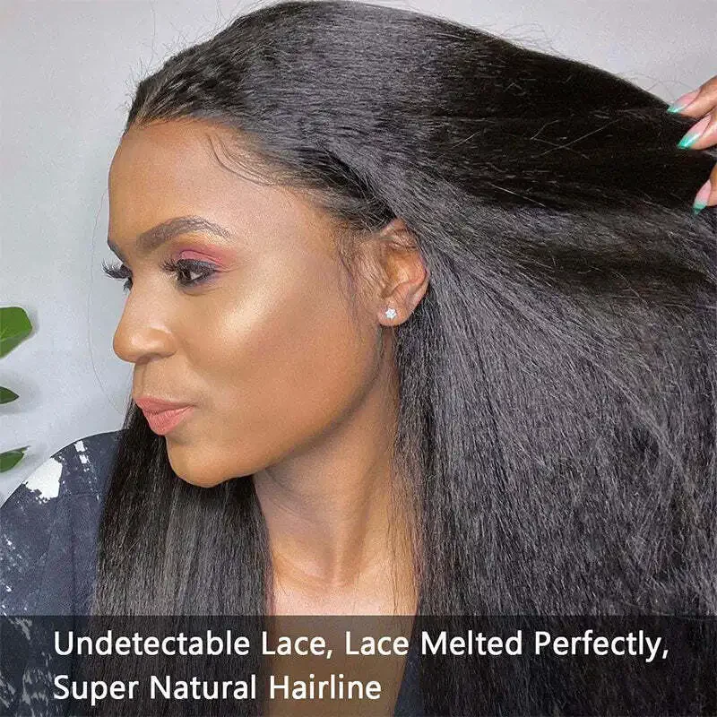 Dorsanee 250 Density  13x6 Kinky Straight Transparent Lace Front Wig 100% Virgin Human Hair Wig - Image 7