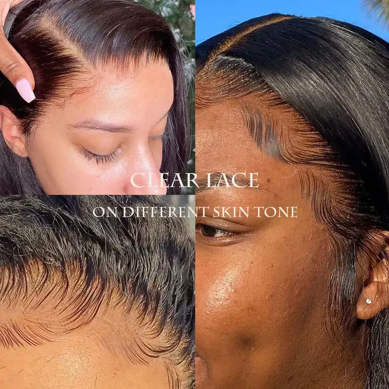 Dorsanee 250 Density  13x6 Kinky Straight Transparent Lace Front Wig 100% Virgin Human Hair Wig - Image 8