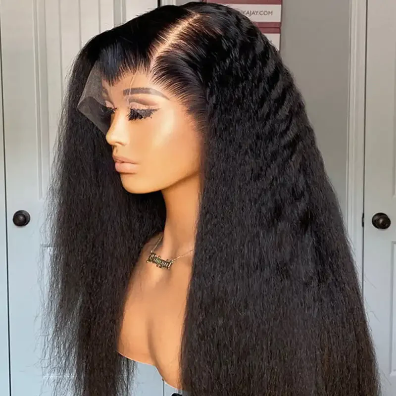 Dorsanee 250 Density  13x6 Kinky Straight Transparent Lace Front Wig 100% Virgin Human Hair Wig - Image 9