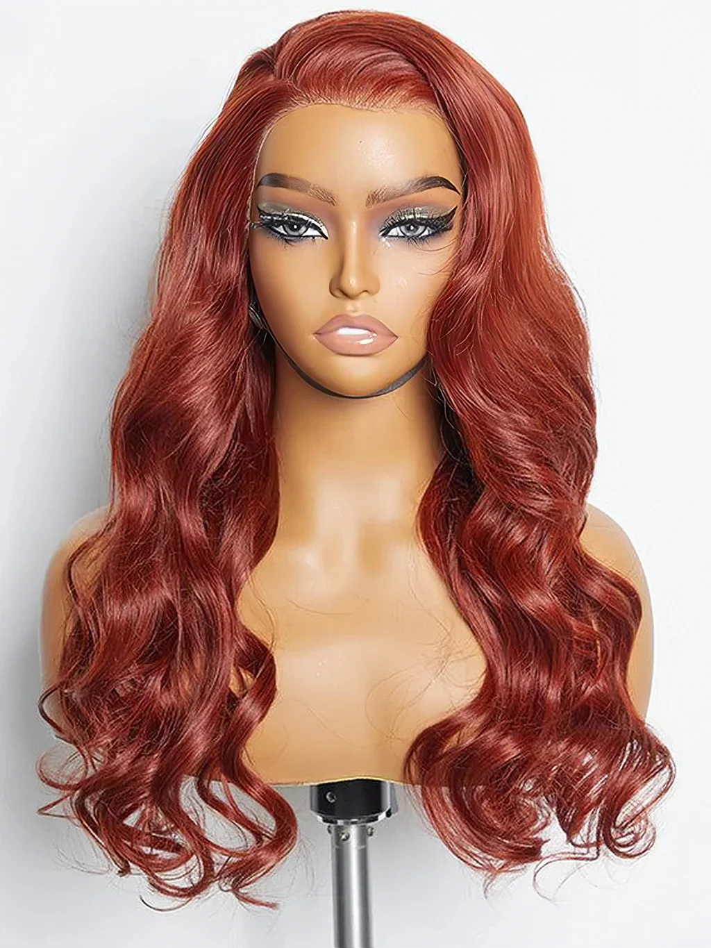 Dorsanee Chocolate Reddish Brown #33 Auburn Color Body Wave 5x5 13x4 Lace Front Human Hair Wigs - Image 5