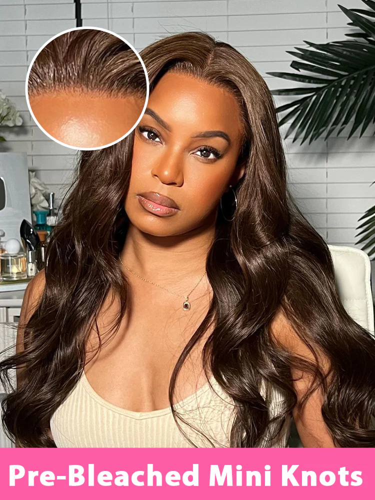Dorsanee 250 Density Brown #4 Colored Body Wave 13x4/5x5 HD Lace Front Virgin Human Hair Wig - Image 3