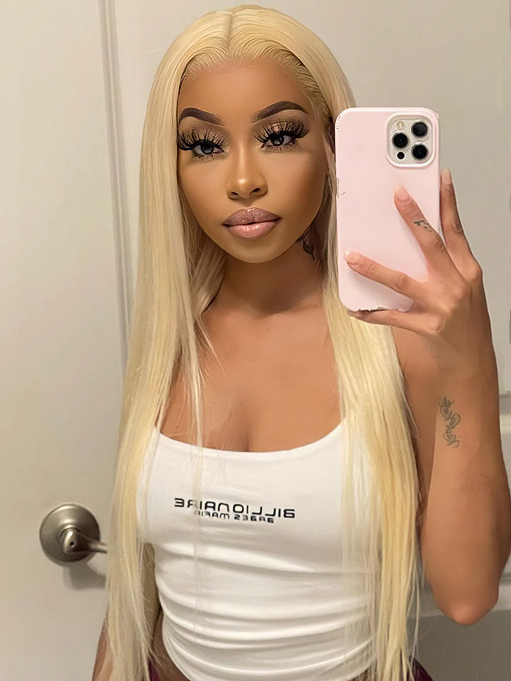Dorsanee #613 Blonde 13x4 HD Lace Front Wig Straight Lace Frontal Brazilian Human Hair Wig - Image 3