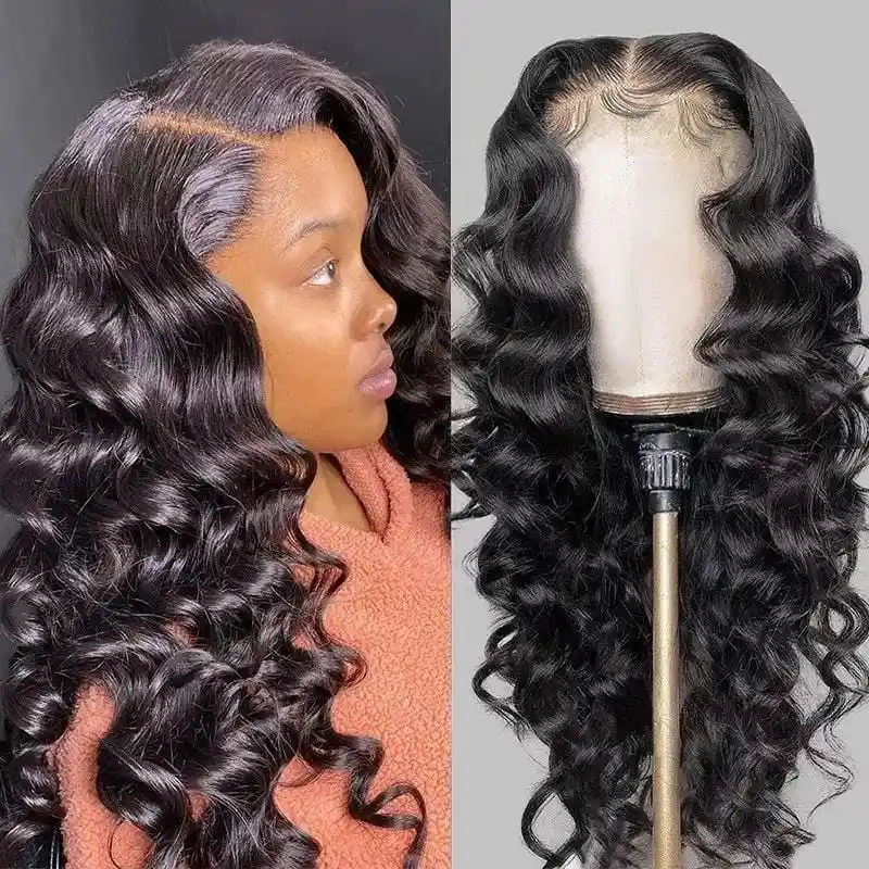 Dorsanee 250 Density Wand Curls Loose Deep Wave 13x6 Lace Front Human Hair Wigs - Image 8