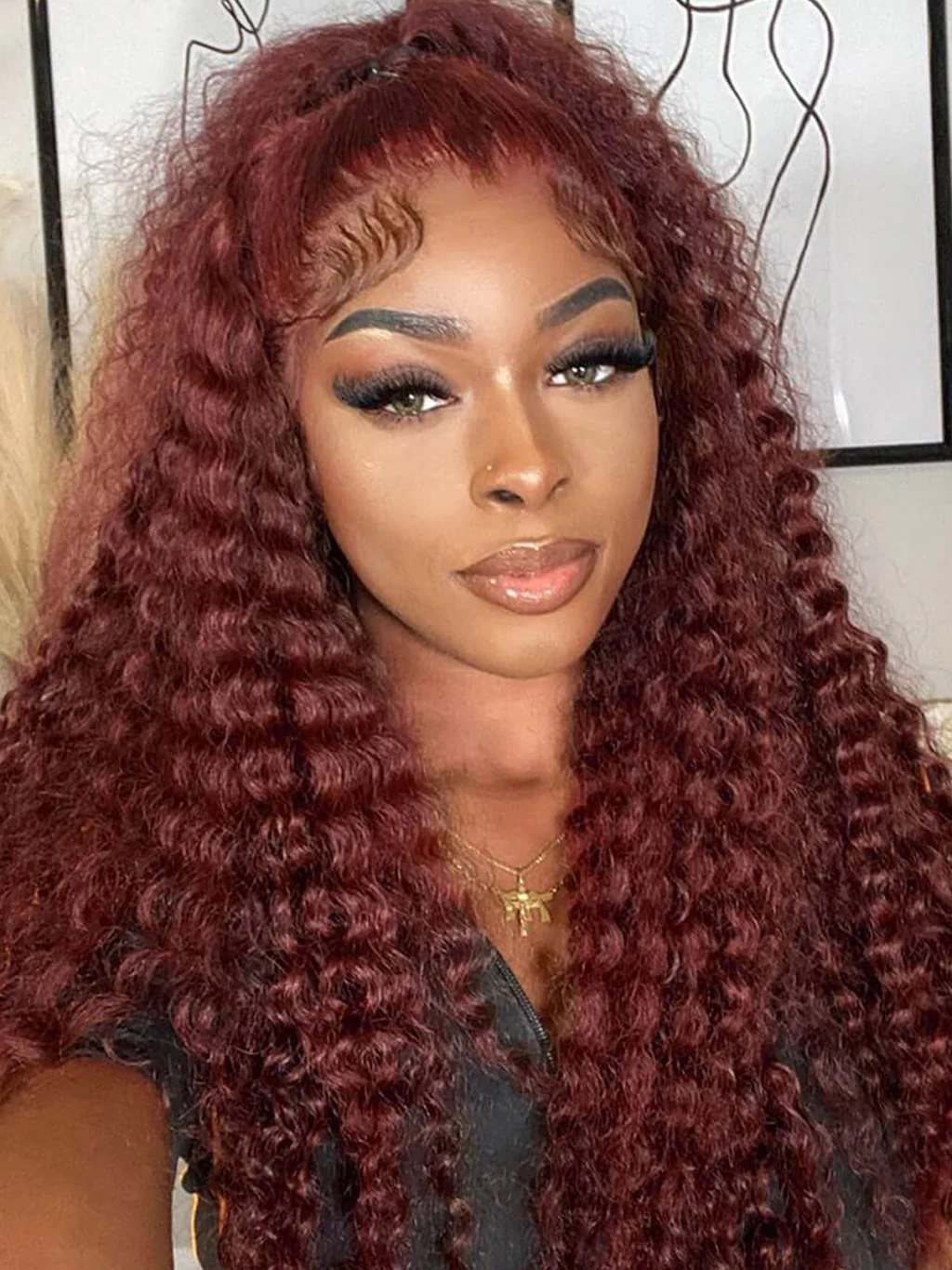 Dorsanee Deep Wave #33 Reddish Brown Auburn Hair 13x4/5x5 Transparen HD Lace Closure Wigs With Baby Hair Human Hair Wig - Image 4
