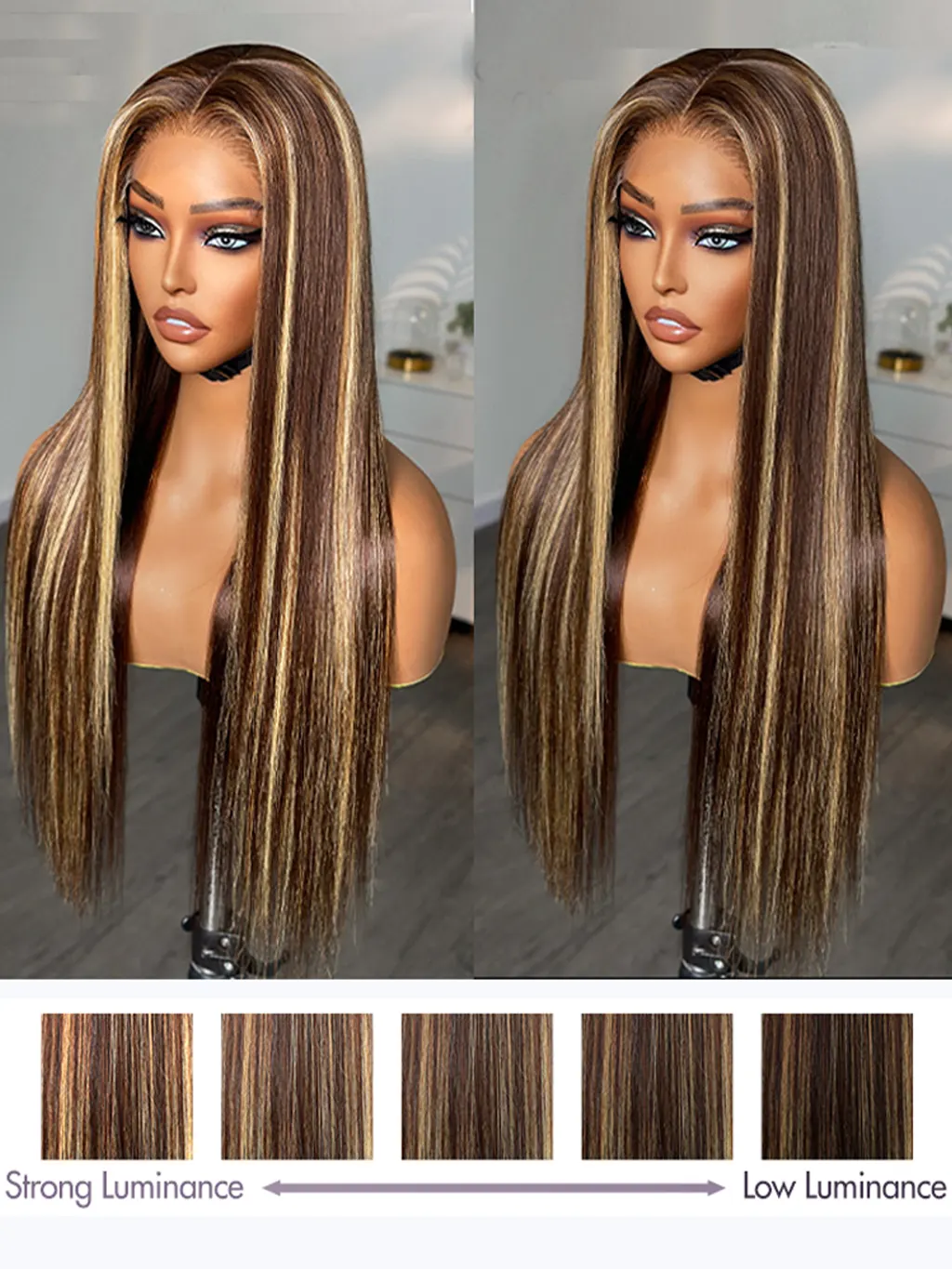 Dorsanee Honey Blonde Brown Highlight Wear Go Glueless 6x4 Lace Closure Human Hair Wigs - Image 7