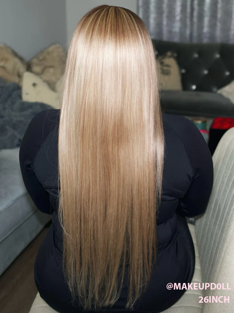 Dorsanee P18/613 Blonde Light Brown Highlight 13x4 Lace Front Straight Human Hair Wigs(bigekane's Pick) - Image 5