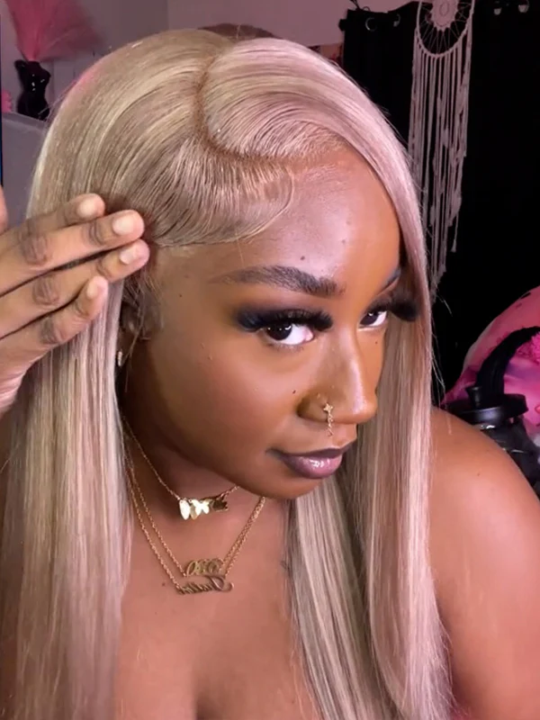 Dorsanee P18/613 Blonde Light Brown Highlight 13x4 Lace Front Straight Human Hair Wigs(bigekane's Pick) - Image 8