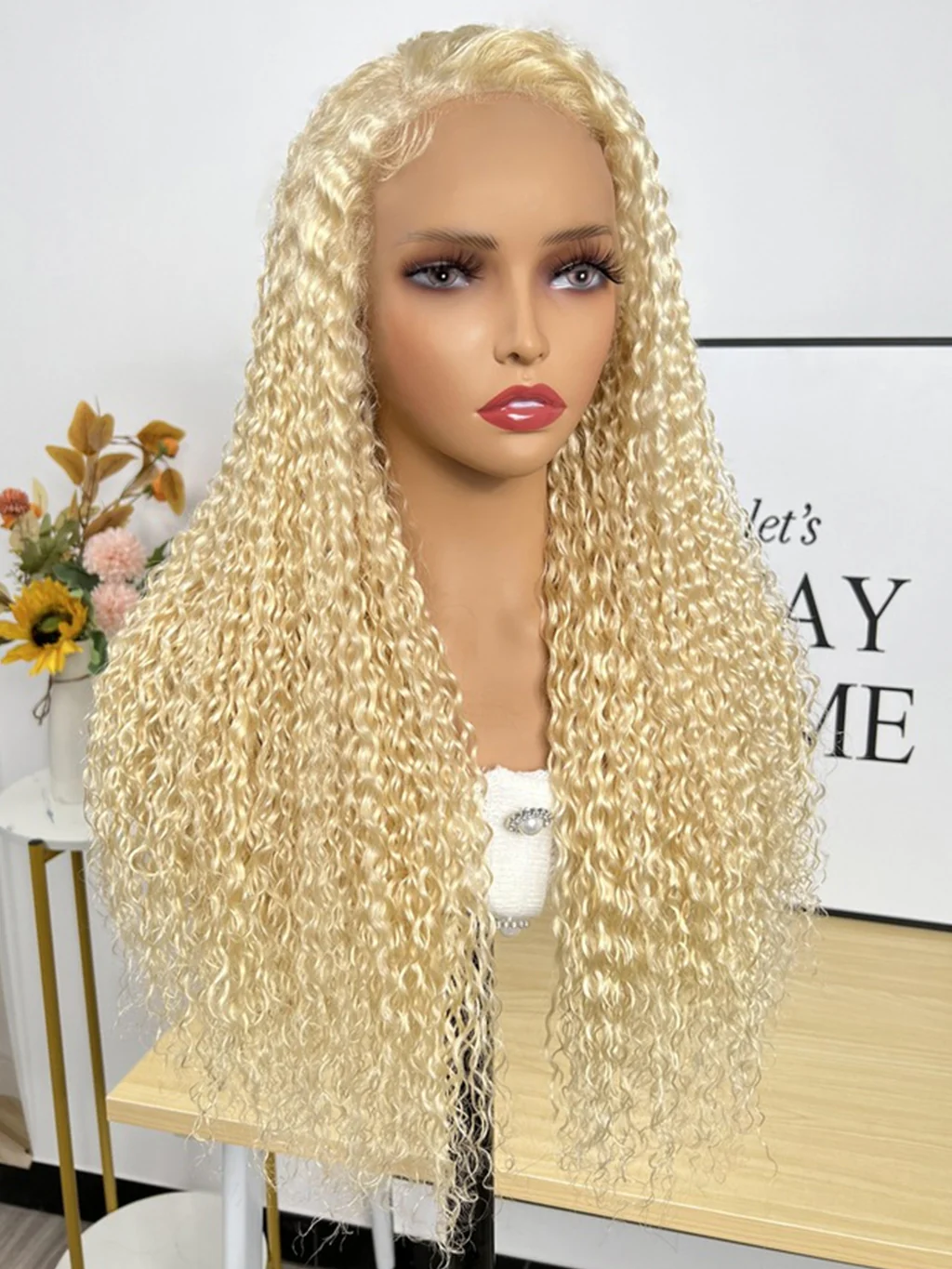 Dorsanee 613 Blonde Jerry Curly 13x4 HD Lace Front Wig Human Hair Wigs 200% Density - Image 4