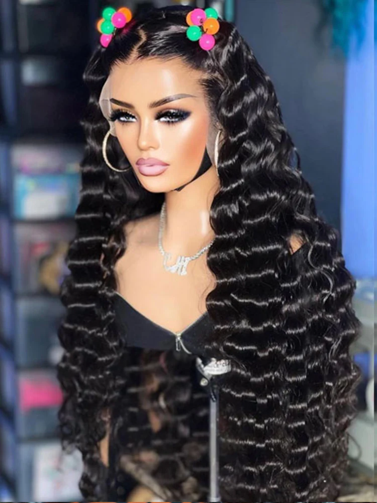 Dorsanee Wand Curls Loose Deep Wave 13x4 Double Drawn Lace Frontal Human Hair Wigs - Image 9