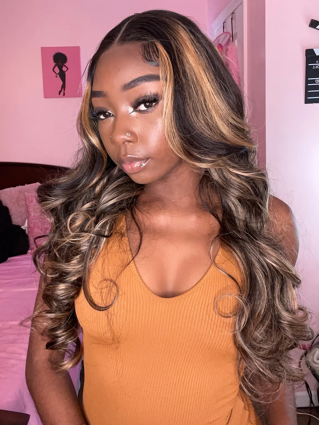 Dorsanee Brown Highlight #P4/27 Body Wave 13x4 & 5x5 HD Lace Front Closure Wigs Human Hair Frontal Wigs - Image 3