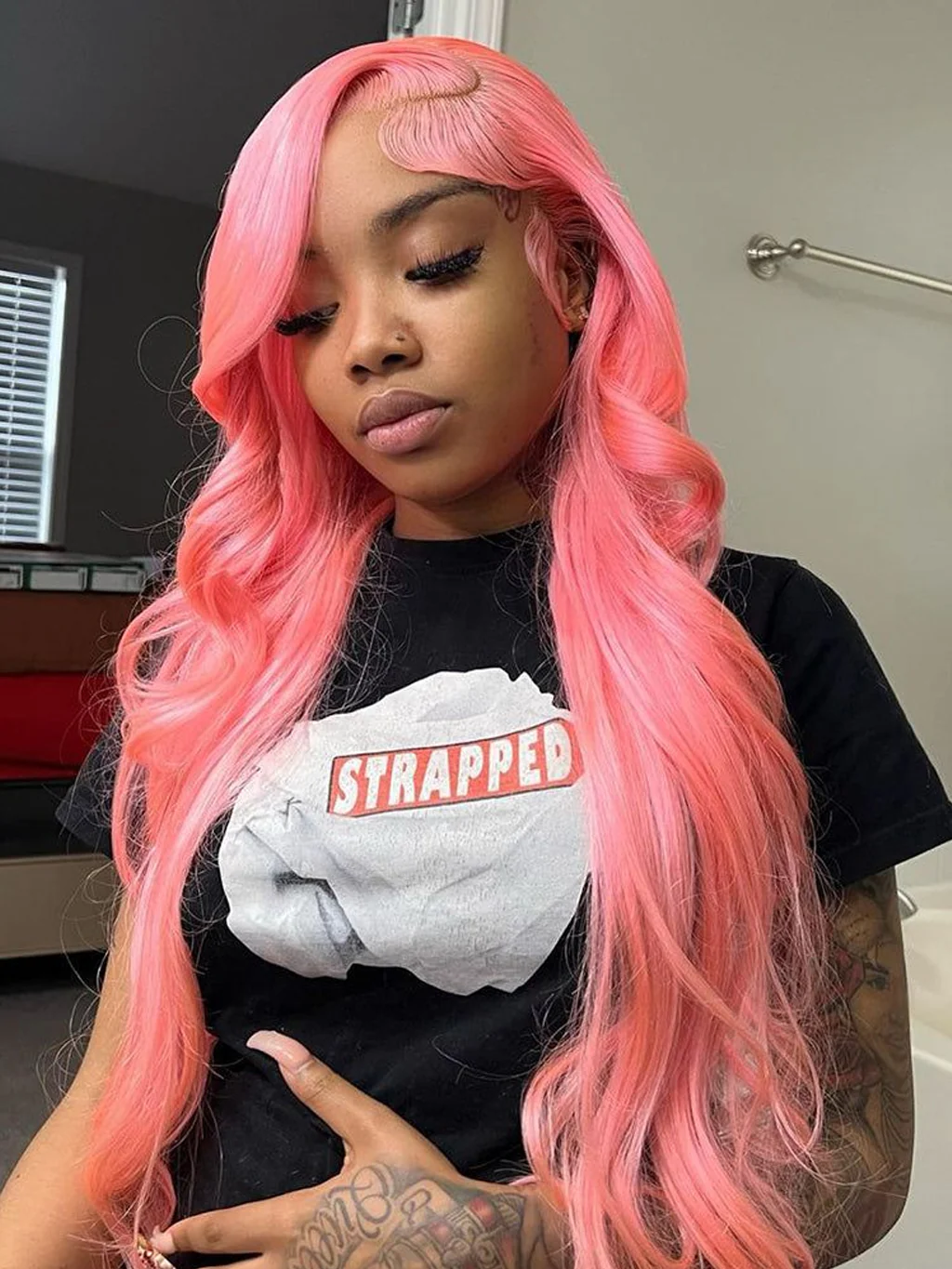 Dorsanee Pink 200% Density 13x4 Lace Front Body Wave Human Hair Wig - Image 3