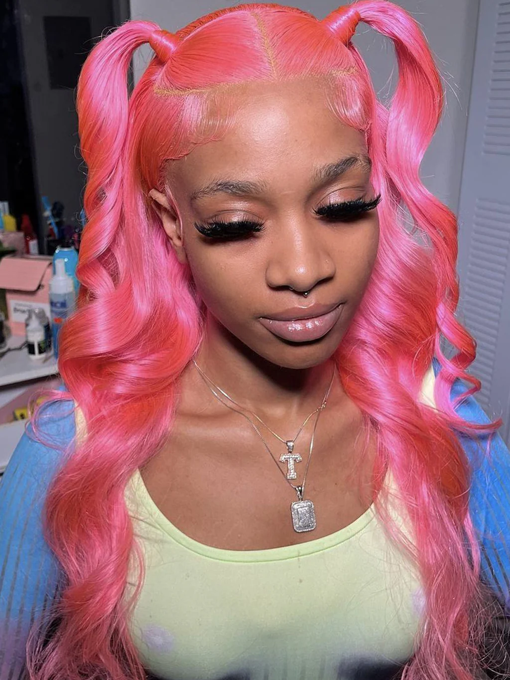 Dorsanee Pink 200% Density 13x4 Lace Front Body Wave Human Hair Wig - Image 7