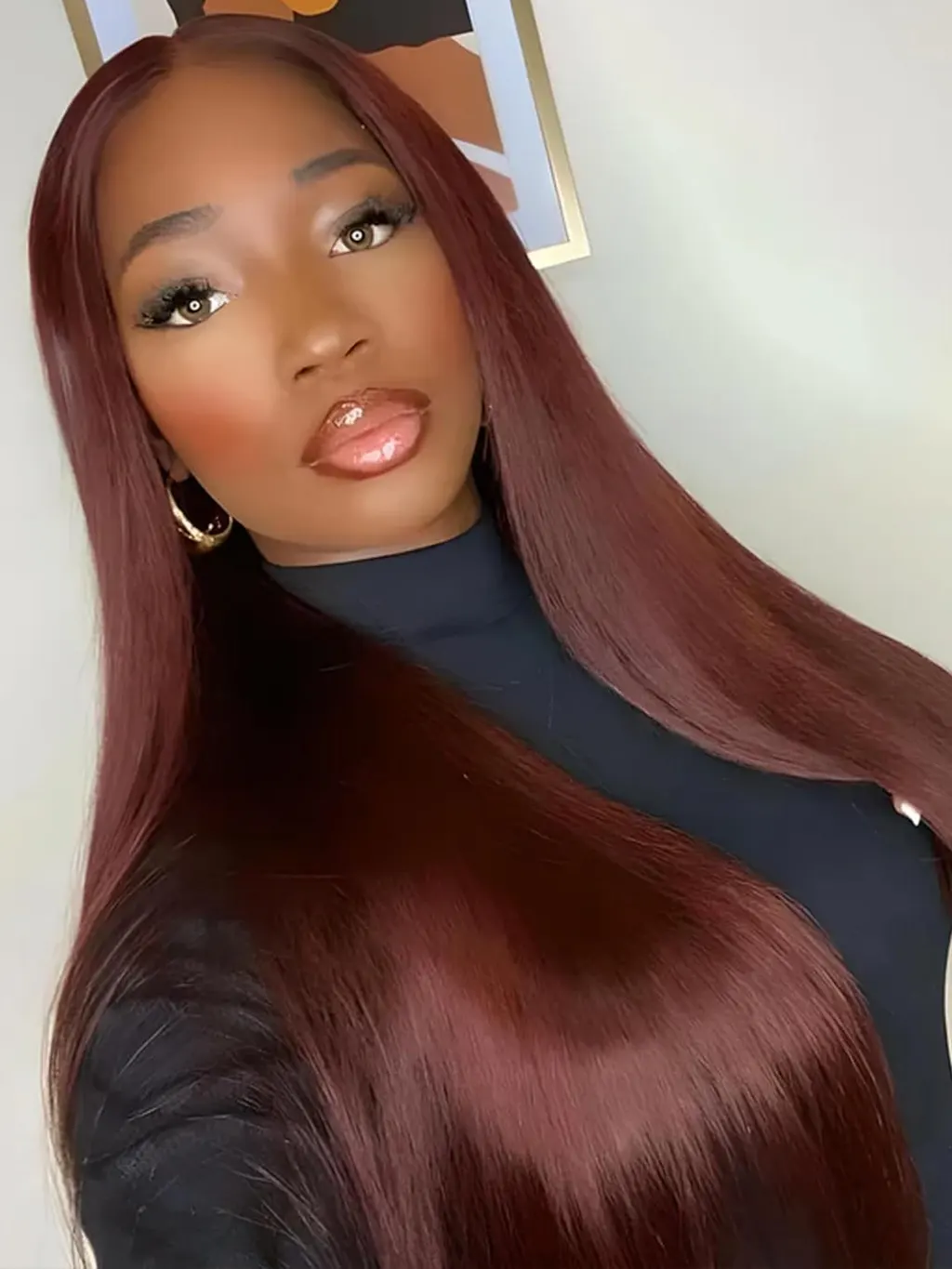 Dorsanee Chocolate Reddish Brown 13x4/5x5 Lace Frontal Straight Human Hair Wigs - Image 6