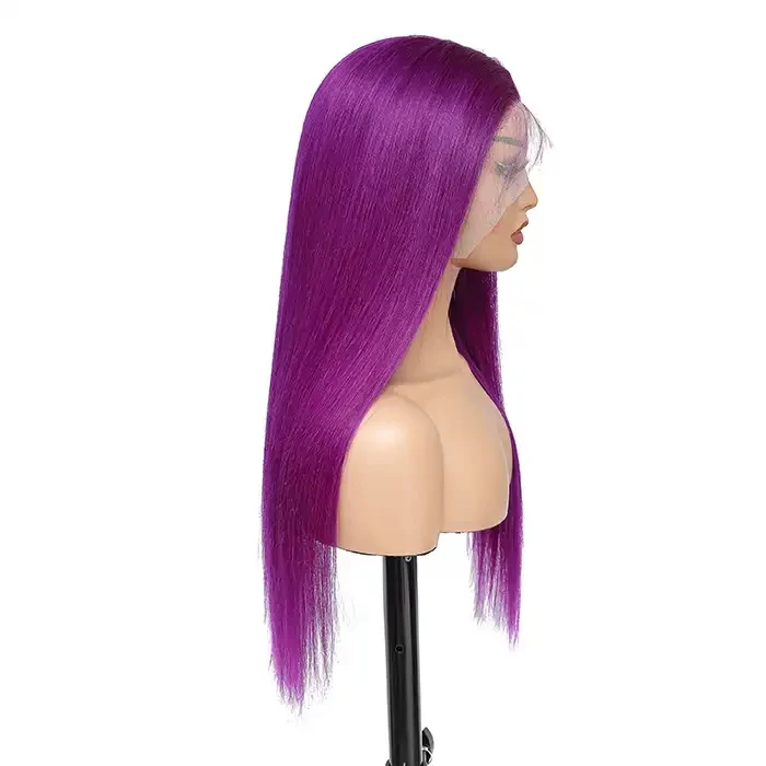 Dorsanee Purple Bone Straight 13x4 Lace Front Human Hair Wigs 200% Density - Image 5
