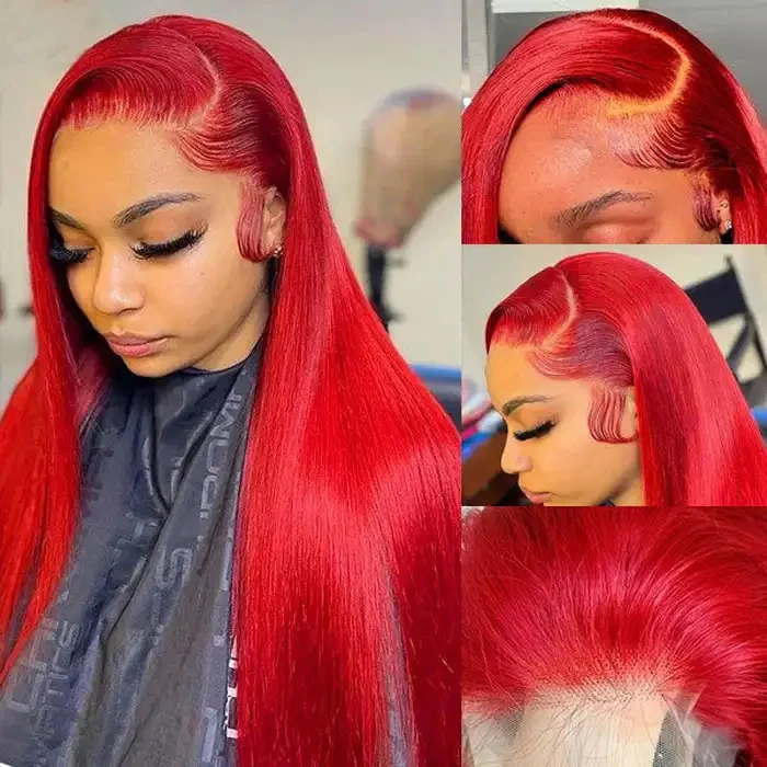 Dorsanee Red Bone Straight Pre Plucked 13x4 Lace Front Human Hair Wigs - Image 4