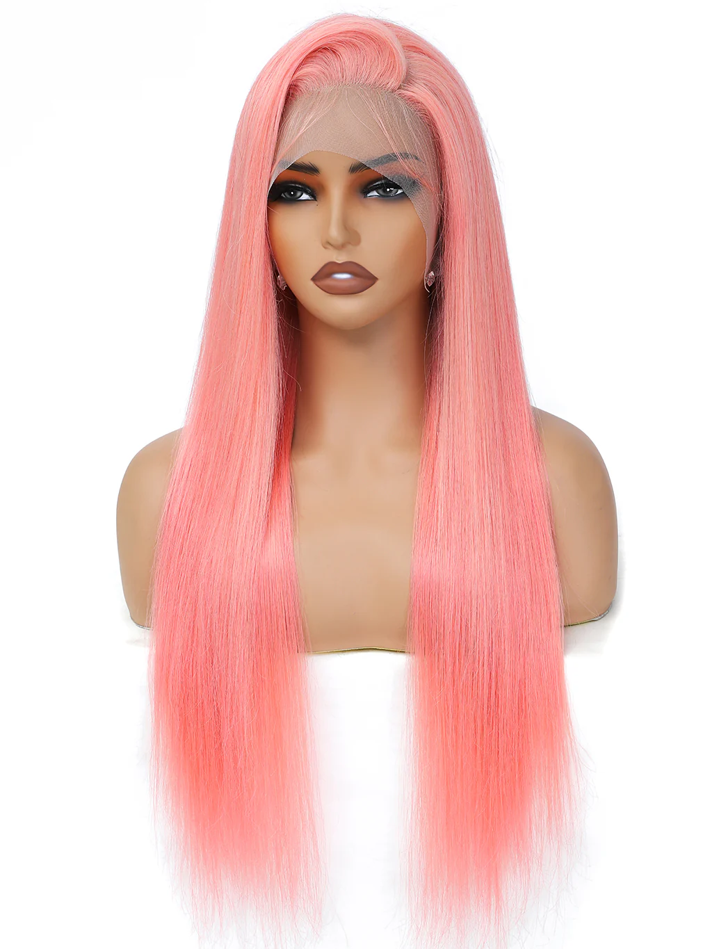 Dorsanee Rose Gold Pink Colored Wig Straight 13x4 Lace Front Human Hair Wigs 200% Density - Image 6