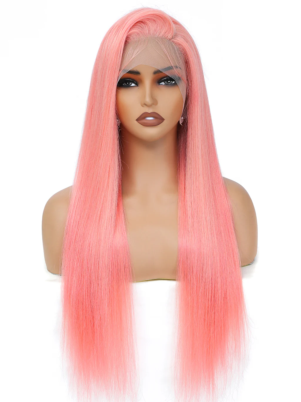 Dorsanee Rose Gold Pink Colored Wig Straight 13x4 Lace Front Human Hair Wigs 200% Density - Image 7