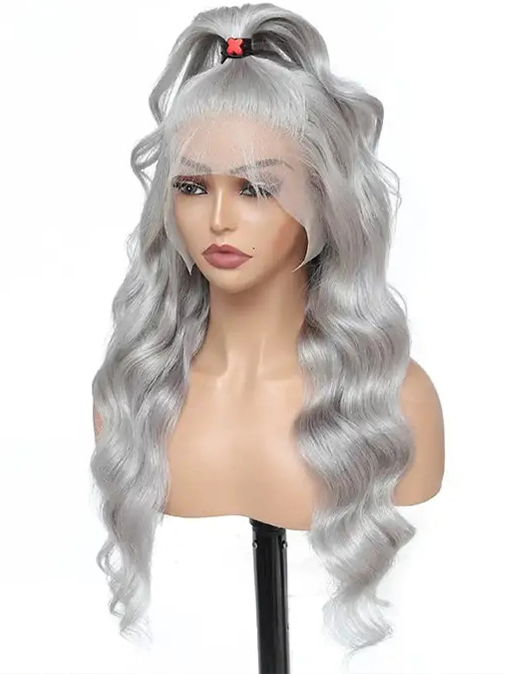 Dorsanee Silver Gray 200% Density 13x4 Lace Front Grey Color Body Wave Human Hair Wigs - Image 7