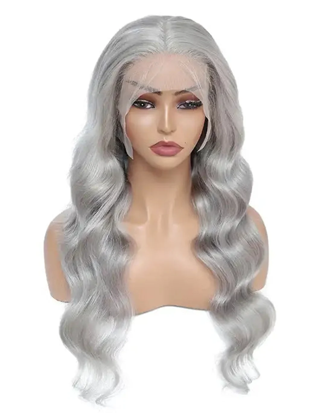 Dorsanee Silver Gray 200% Density 13x4 Lace Front Grey Color Body Wave Human Hair Wigs - Image 9