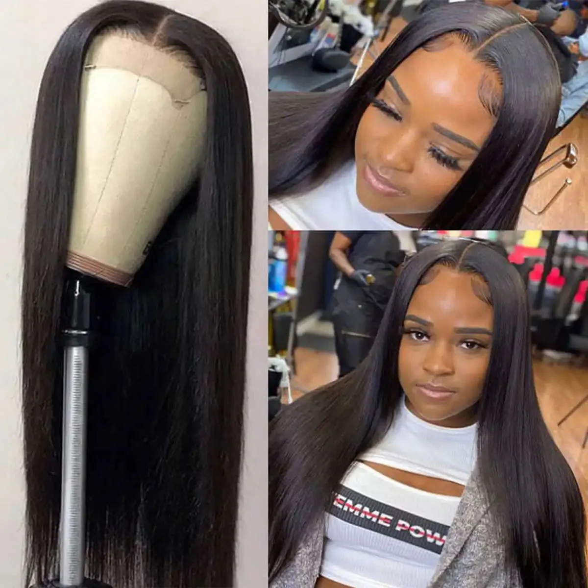 Dorsanee 250 Density Straight 6*6 HD Lace Closure Human Hair Wigs - Image 6