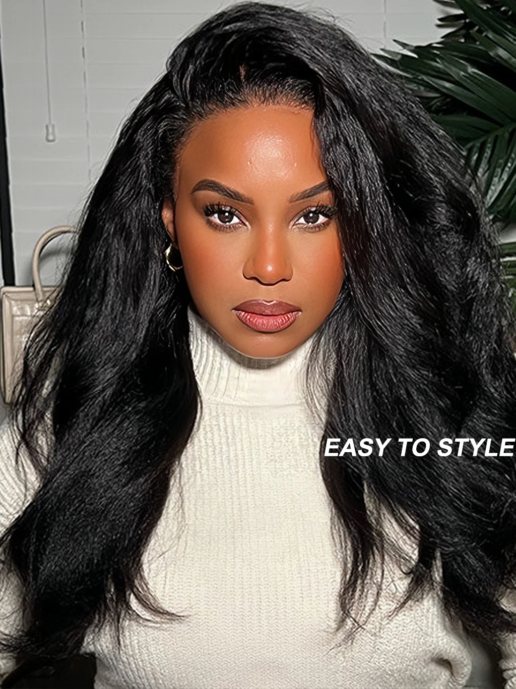 Dorsanee 250 Density Yaki Kinky Straight 4x4 HD Lace Closure Human Hair Wig - Image 4