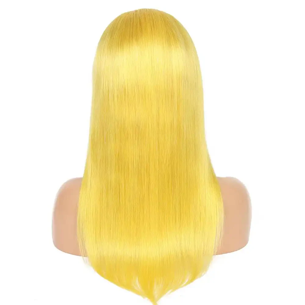 Dorsanee Yellow Color 200 Density 13x4 Lace Front Straight Human Hair Wig - Image 11