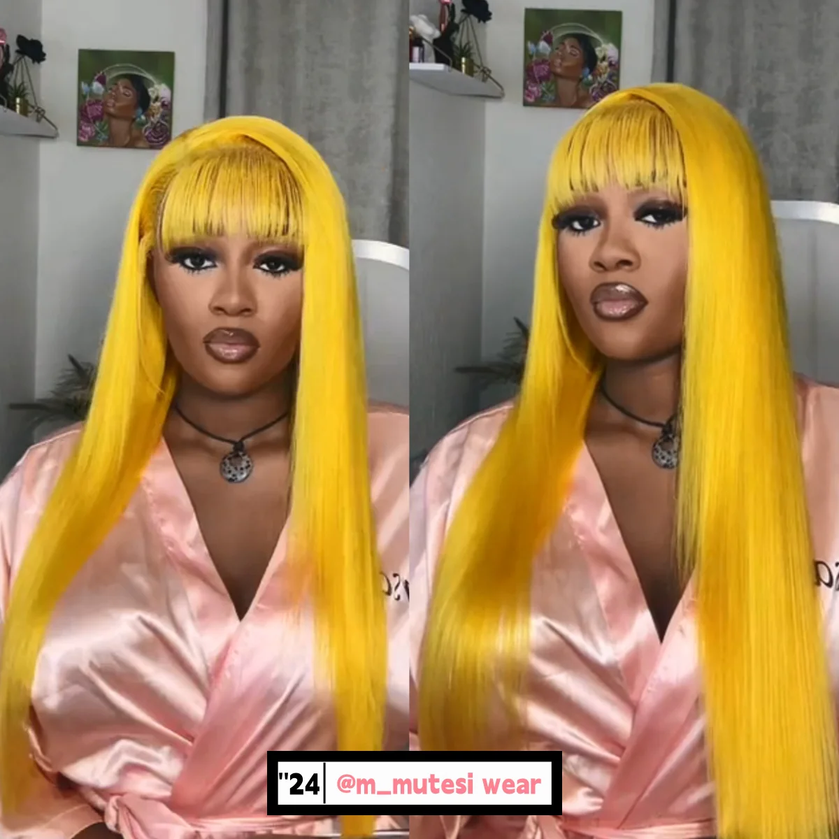 Dorsanee Yellow 200 Density 13×4 Lace Frontal Body Wavy Human Hair Wigs - Image 6