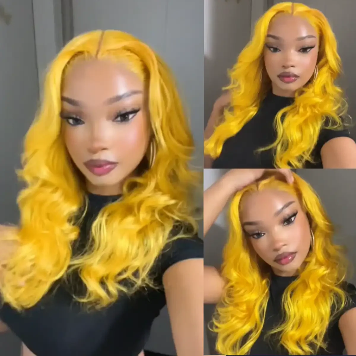 Dorsanee Yellow 200 Density 13×4 Lace Frontal Body Wavy Human Hair Wigs - Image 7