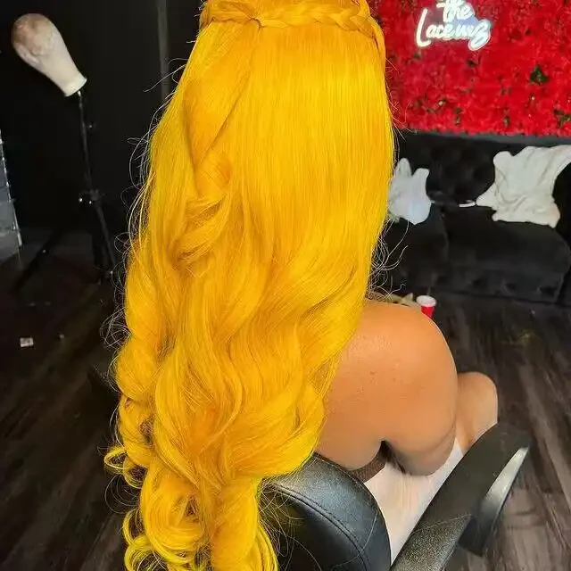 Dorsanee Yellow 200 Density 13×4 Lace Frontal Body Wavy Human Hair Wigs - Image 8