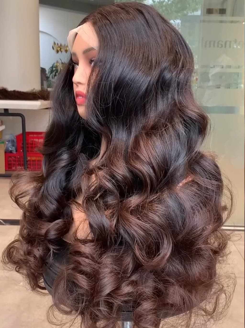 Dorsanee Ombre Black Dark Chocolate Brown Full Bouncy Loose Spiral Curls 13X4 Lace Front Human Hair Wigs 250 300 Density - Image 3