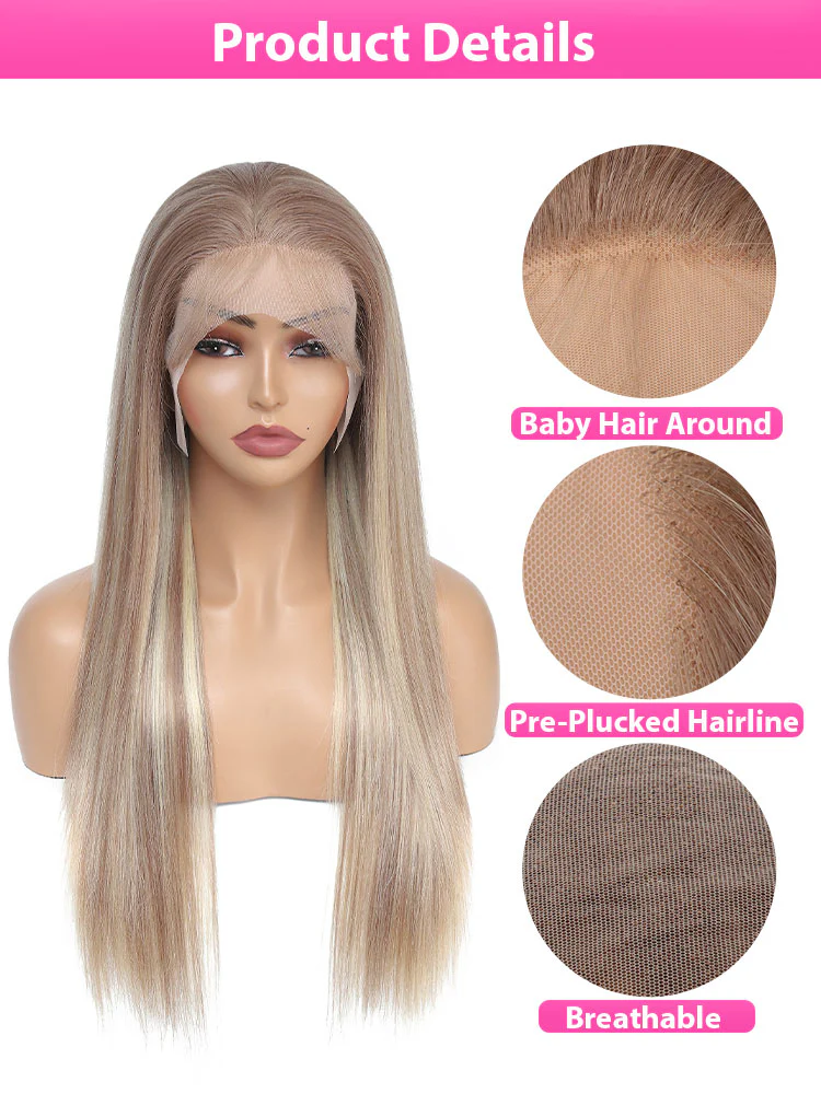 Dorsanee P18/613 Blonde Light Brown Highlight 13x4 Lace Front Straight Human Hair Wigs(bigekane's Pick) - Image 10