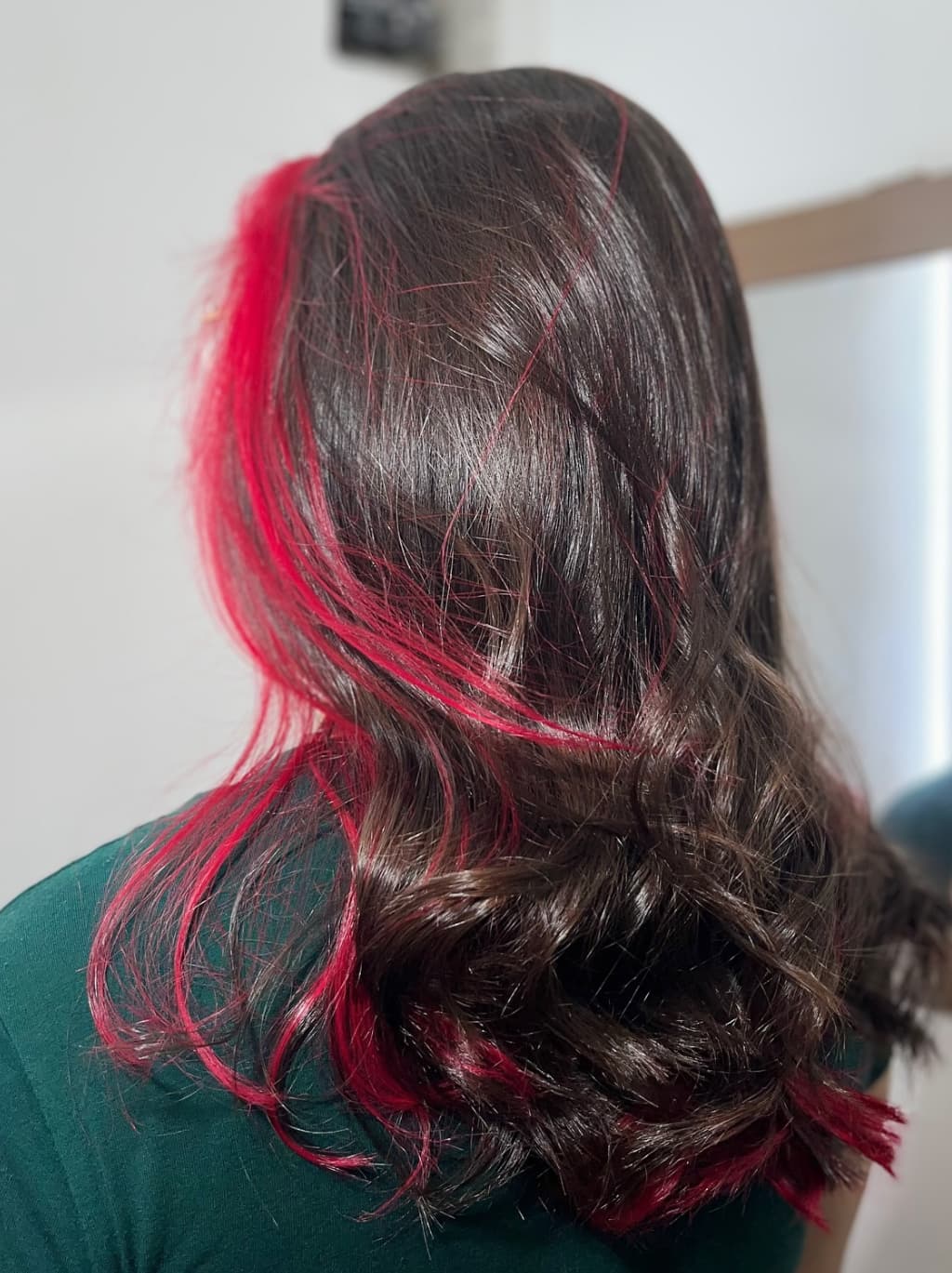 Dorsanee Peekaboo Dark Brown Hot Pink Streaks 13x4 Lace Front Human Hair Wigs - Image 4