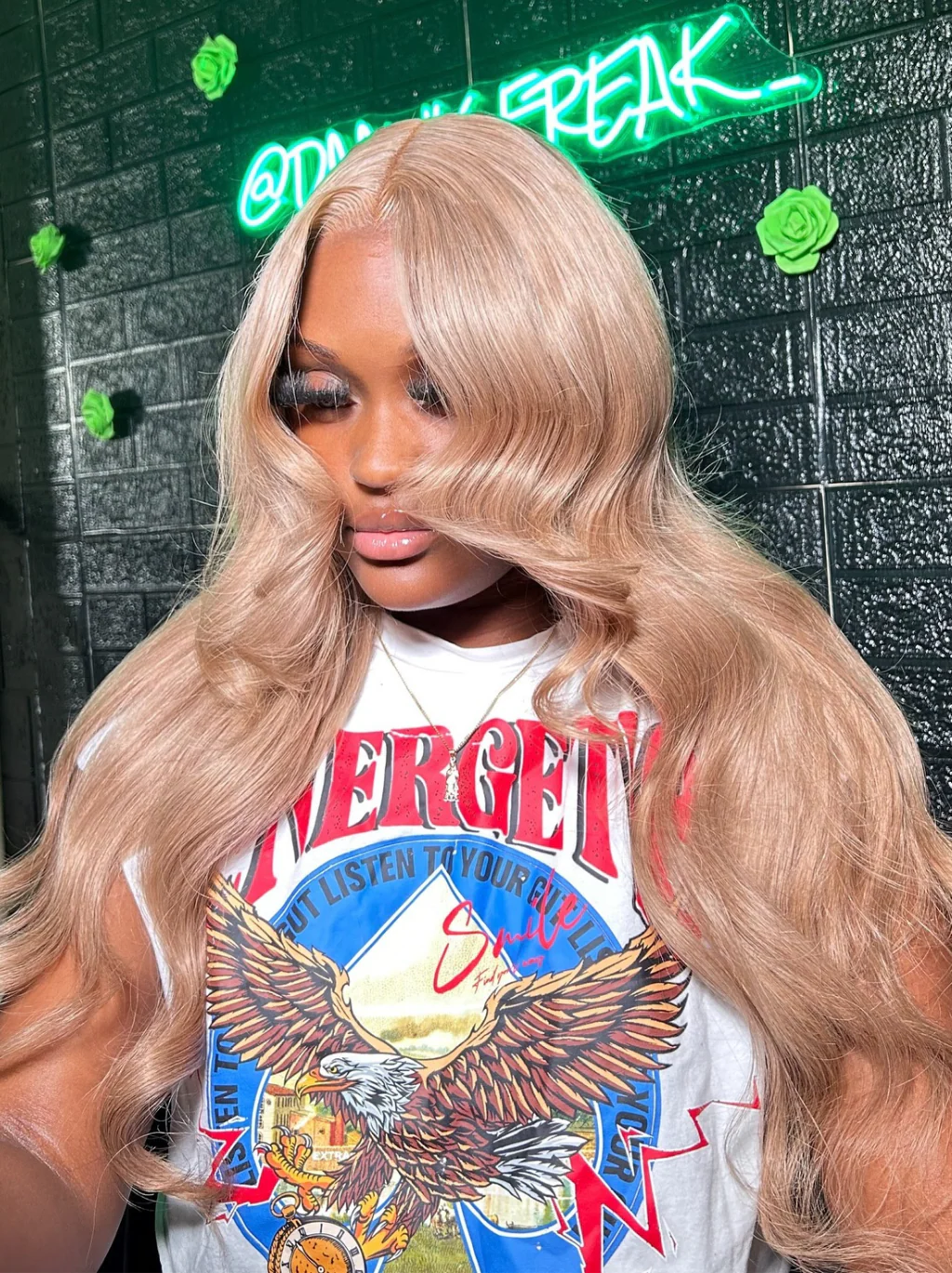 Dorsanee Platinum Ash Honey Blonde Wig 200 Density Body Wave 13x4 Lace Front Human Hair Wigs