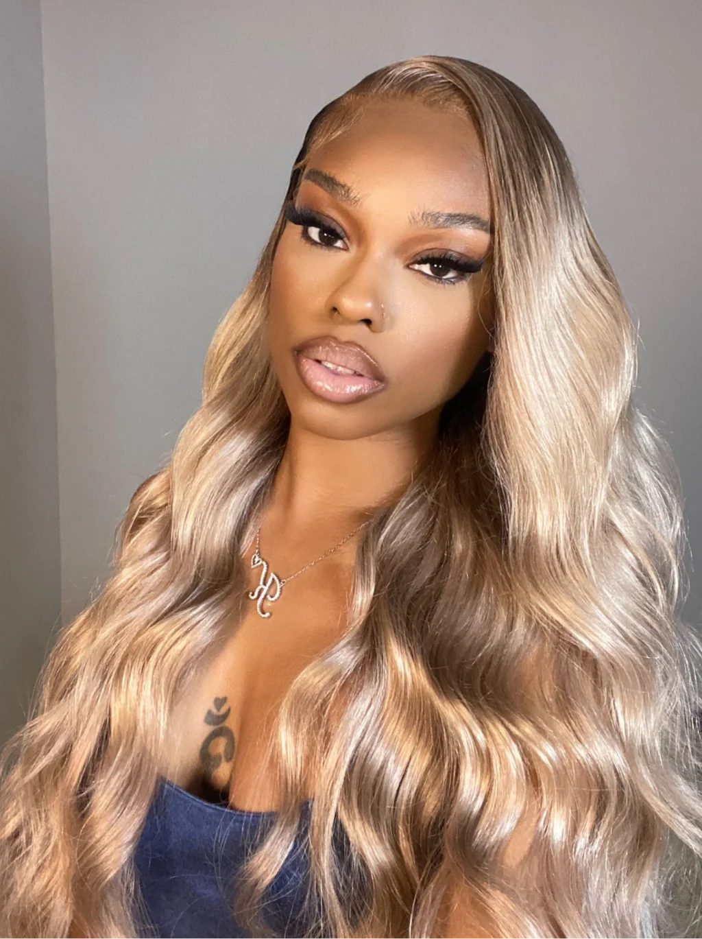 Dorsanee Platinum Golden Honey Blonde Body Wave 13x4 Lace Front Virgin Human Hair Wigs - Image 6
