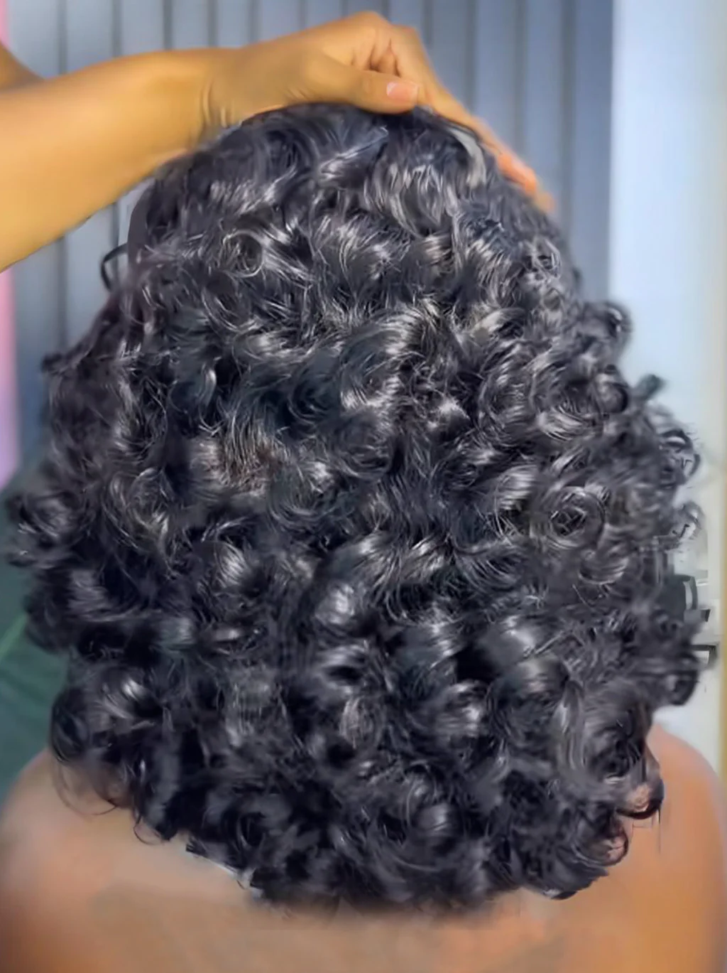 Dorsanee Tight Bouncy Spiral Curl 13x4 Lace Front Virgin Human Hair Bob Wigs